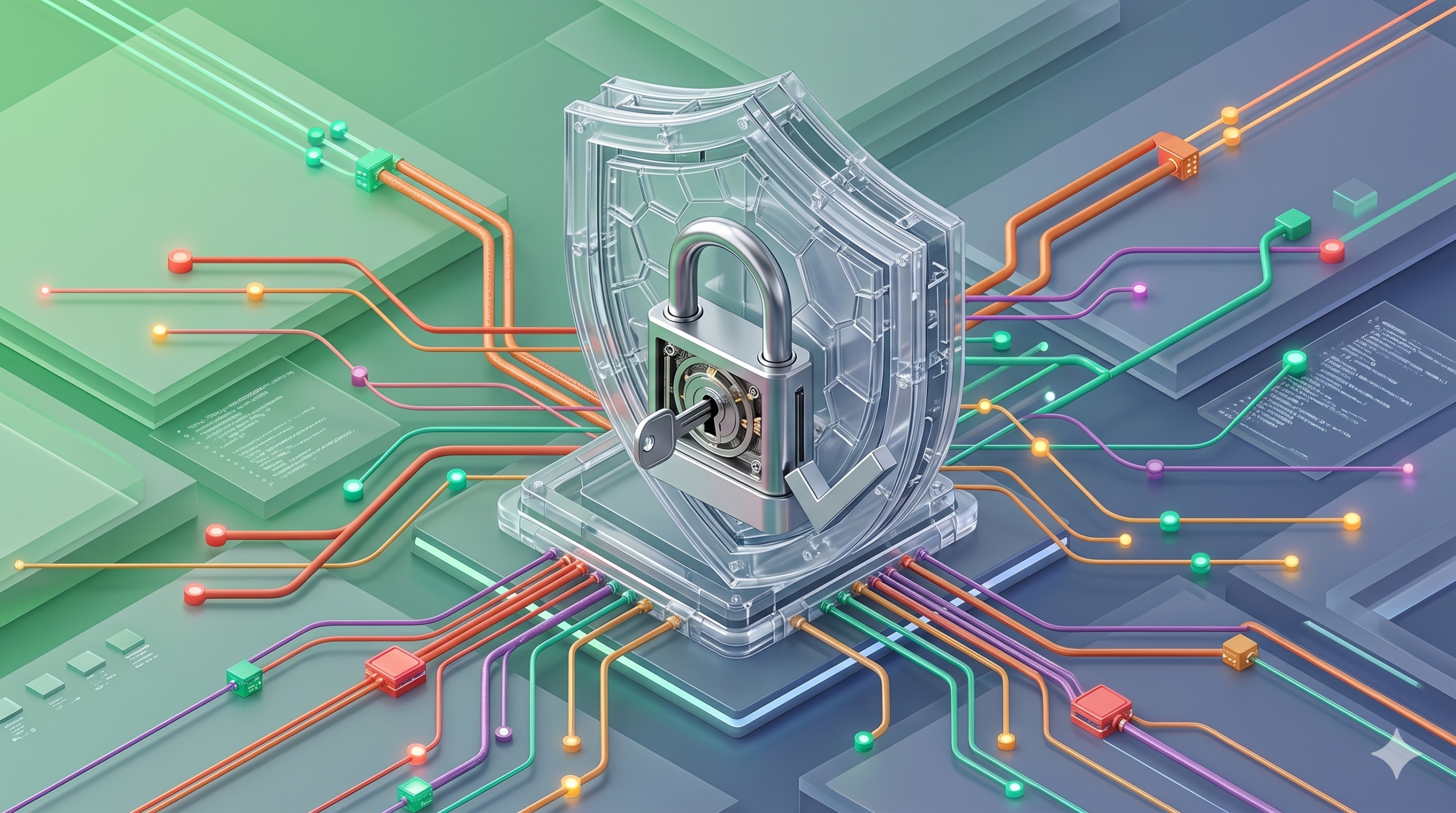 Ilustración abstracta de seguridad y protección de datos